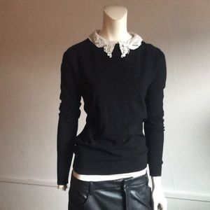 Small Vila Milan dazzled collar sweater black